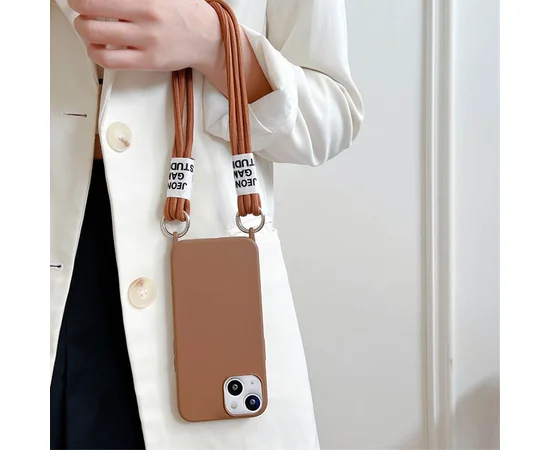 Чехол TPU two straps California для Apple iPhone 13 (6.1") Коричневый