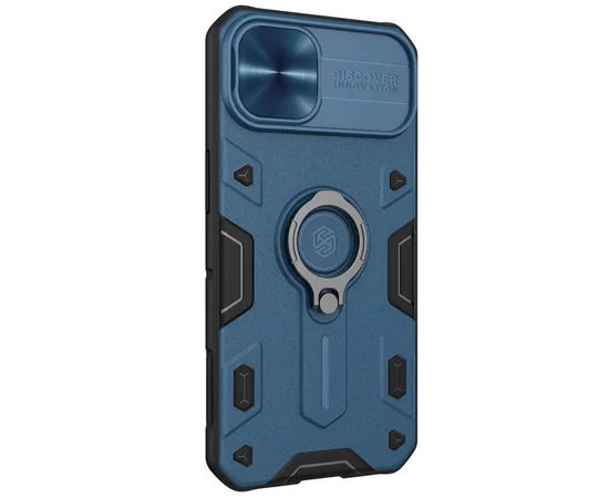 TPU+PC чехол Nillkin CamShield Armor no logo (шторка на камеру) для Apple iPhone 13 (6.1") Синий