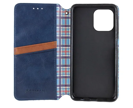 Кожаный чехол-книжка GETMAN Cubic (PU) для Apple iPhone 13 (6.1") Синий