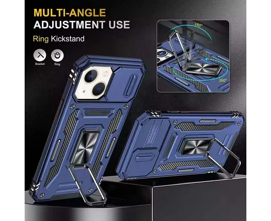 Ударопрочный чехол Camshield Army Ring для Apple iPhone 13 (6.1") Синий / Navy