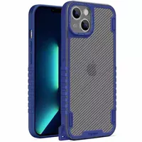 Чехол TPU+PC TRAVEL Carbon для Apple iPhone 13 (6.1") Синий