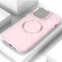 TPU чехол Bonbon Metal Style with MagSafe для Apple iPhone 13 (6.1") Розовый / Light Pink