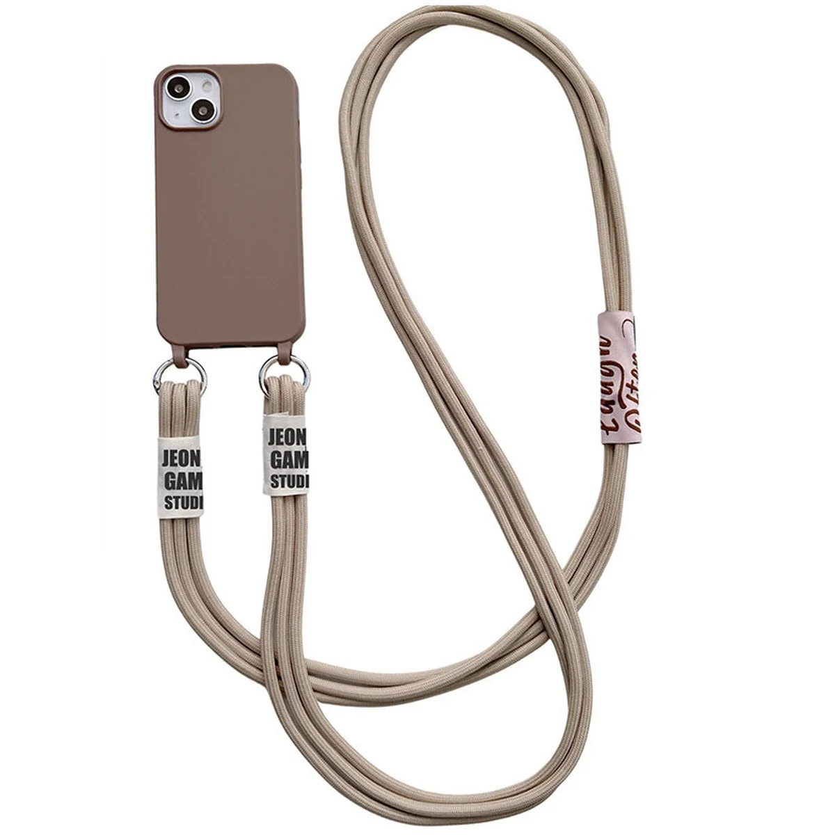 Чехол TPU two straps California для Apple iPhone 13 (6.1") Бежевый / Beige