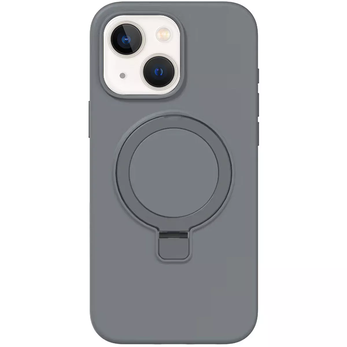 Чехол Silicone Case Full Protective NO LOGO with Ring для Apple iPhone 13 / 14 (6.1") Grey