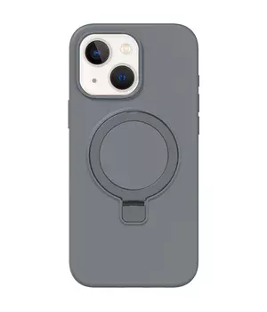 Чохол Silicone Case Full Protective NO LOGO with Ring для Apple iPhone 13 / 14 (6.1") Grey