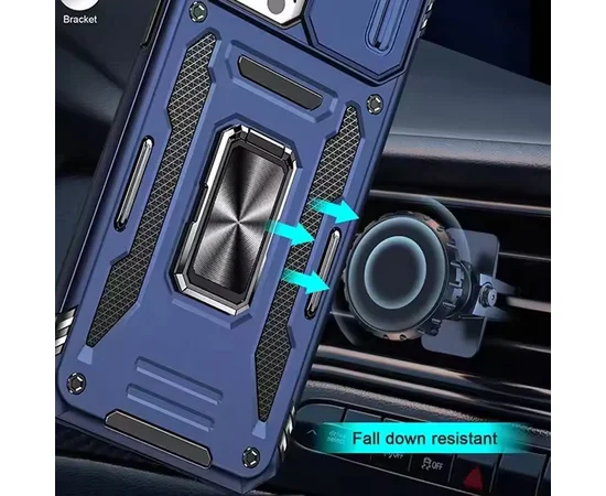 Ударопрочный чехол Camshield Army Ring для Apple iPhone 13 (6.1") Синий / Navy