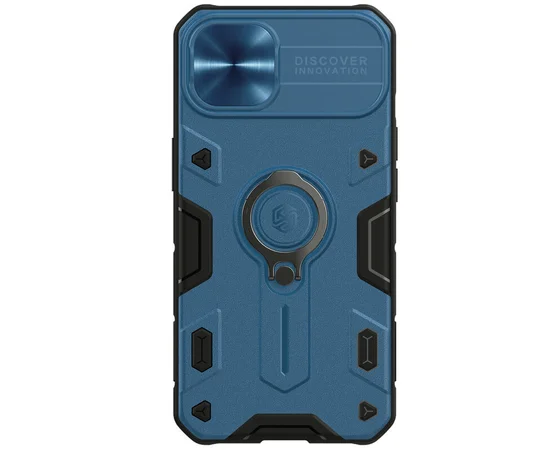 TPU+PC чехол Nillkin CamShield Armor no logo (шторка на камеру) для Apple iPhone 13 (6.1") Синий