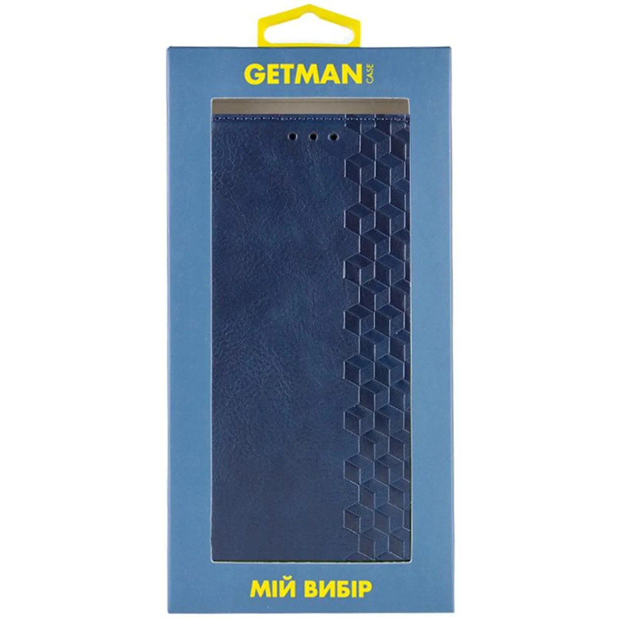 Кожаный чехол-книжка GETMAN Cubic (PU) для Apple iPhone 13 (6.1") Синий