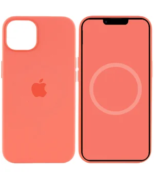 Чехол Silicone case (AAA) full with Magsafe and Animation для Apple iPhone 13 (6.1") Розовый / Pink Pomelo