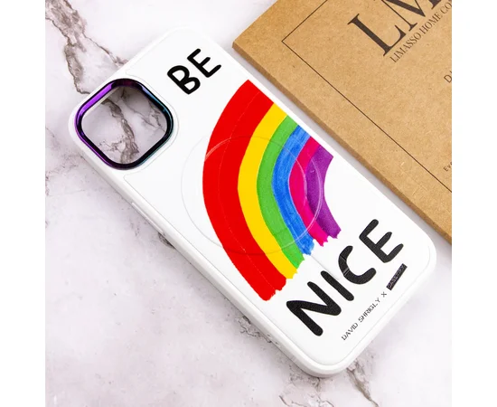 TPU+PC чехол Funny pictures with MagSafe для Apple iPhone 13 (6.1") Be Nice