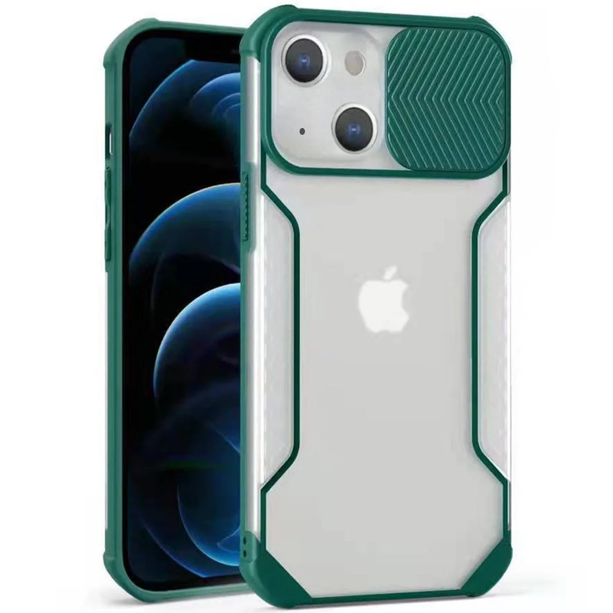 Чехол Camshield matte Ease TPU со шторкой для Apple iPhone 13 (6.1") Зеленый