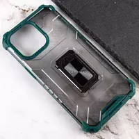 Удароміцний чохол Transformer CrystalRing для Apple iPhone 13 (6.1") Темно-зелений