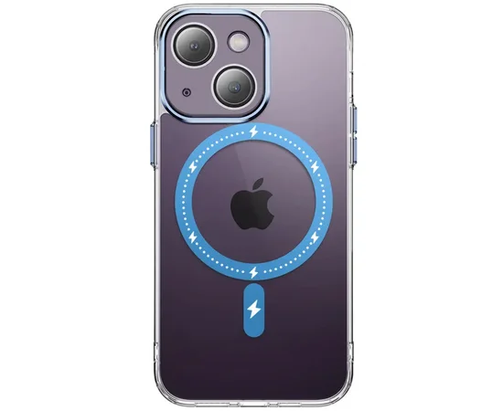 Чохол TPU+PC Colorful with MagSafe для Apple iPhone 13 (6.1") Blue