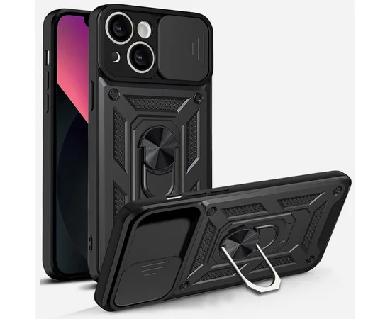 Чехол Ummi Camshield Serge Ring для Apple iPhone 13 (6.1") Черный / Black