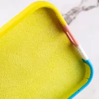 Чохол Silicone case Full Braided для Apple iPhone 13 (6.1") Жовтий / Синій