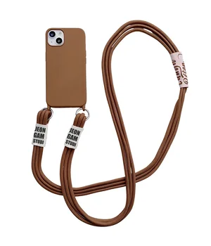 Чехол TPU two straps California для Apple iPhone 13 (6.1") Коричневый