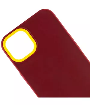 Чехол TPU+PC Bichromatic для Apple iPhone 13 (6.1") Brown burgundy / Yellow