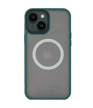 TPU+PC чехол Metal Buttons with MagSafe для Apple iPhone 13 (6.1") Зеленый
