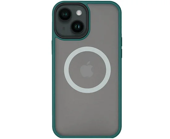 TPU+PC чехол Metal Buttons with MagSafe для Apple iPhone 13 (6.1") Зеленый