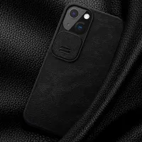 Кожаный чехол (книжка) Nillkin Qin Pro Camshield для Apple iPhone 13 (6.1") Черный
