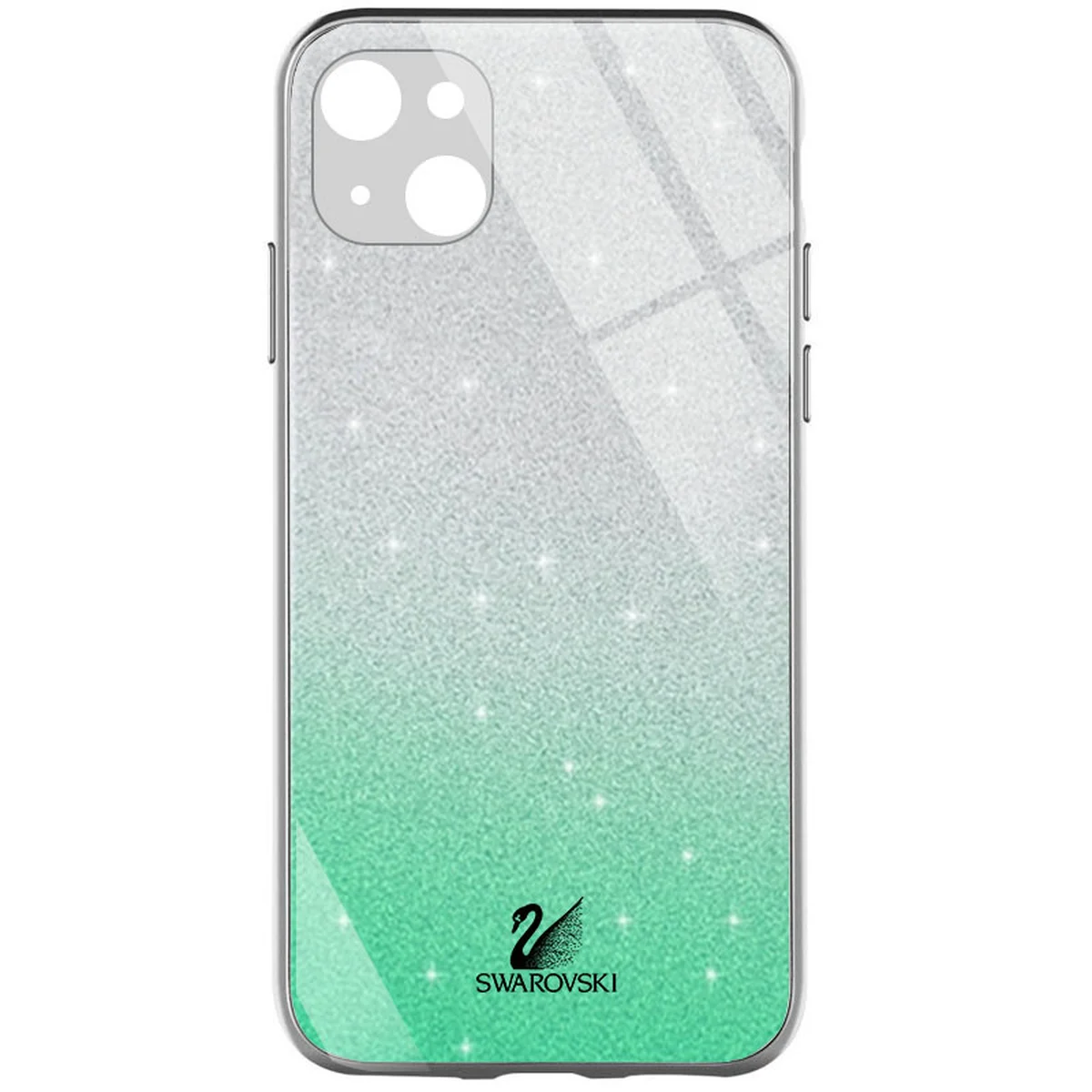 TPU+Glass чехол Swarovski для Apple iPhone 13 (6.1") Бирюзовый