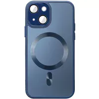 Чехол TPU+Glass Sapphire Midnight with MagSafe для Apple iPhone 13 (6.1") Синий / Deep navy