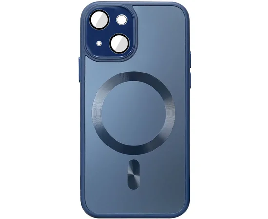 Чехол TPU+Glass Sapphire Midnight with MagSafe для Apple iPhone 13 (6.1") Синий / Deep navy