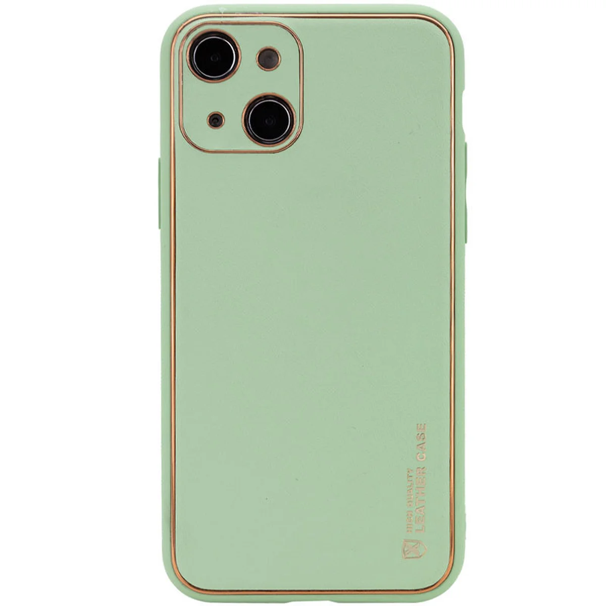 Кожаный чехол Xshield для Apple iPhone 13 (6.1") Зеленый / Pistachio