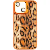 Чехол TPU+PC Wild Leopard with MagSafe and Lens для Apple iPhone 13 / 14 (6.1") Orange