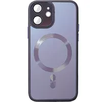 Чехол TPU+Glass Sapphire Midnight with MagSafe для Apple iPhone 13 (6.1") Фиолетовый / Deep Purple