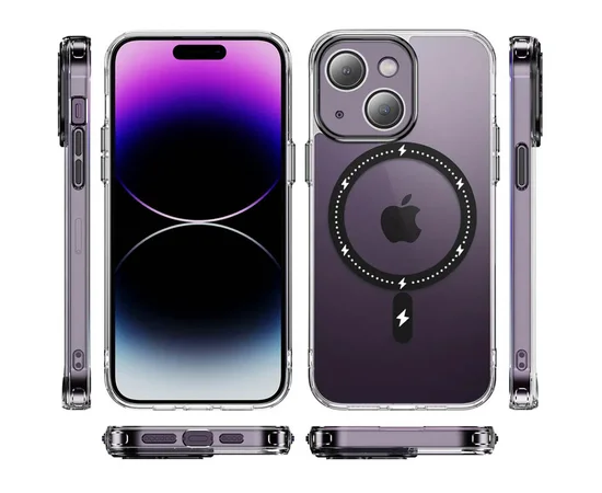 Чехол TPU+PC Colorful with MagSafe для Apple iPhone 13 (6.1") Black
