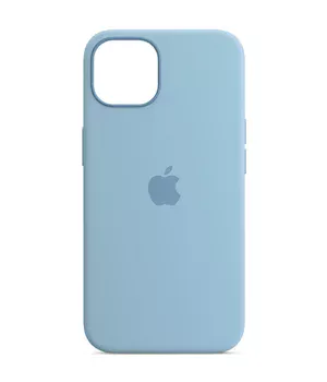 Чехол Silicone case (AAA) full with Magsafe and Animation для Apple iPhone 13 (6.1") Голубой / Blue Fog