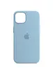 Чохол Silicone case (AAA) full with Magsafe and Animation для Apple iPhone 13 (6.1") Синій / Blue Fog