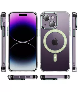 Чохол TPU+PC Colorful with MagSafe для Apple iPhone 13 (6.1") Green