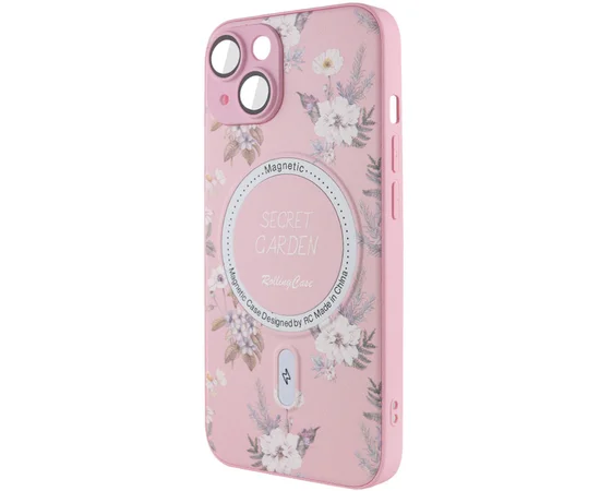 TPU+PC чохол Secret Garden with MagSafe для Apple iPhone 13 (6.1") Pink