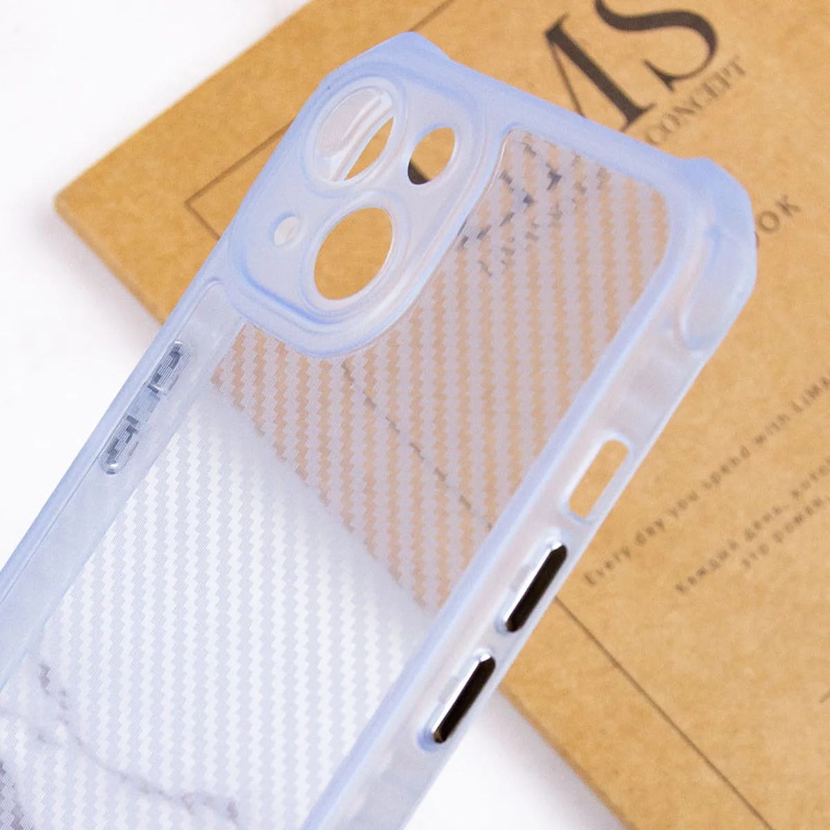 Чехол TPU Ease Carbon color series для Apple iPhone 13 (6.1") Синий / Прозрачный