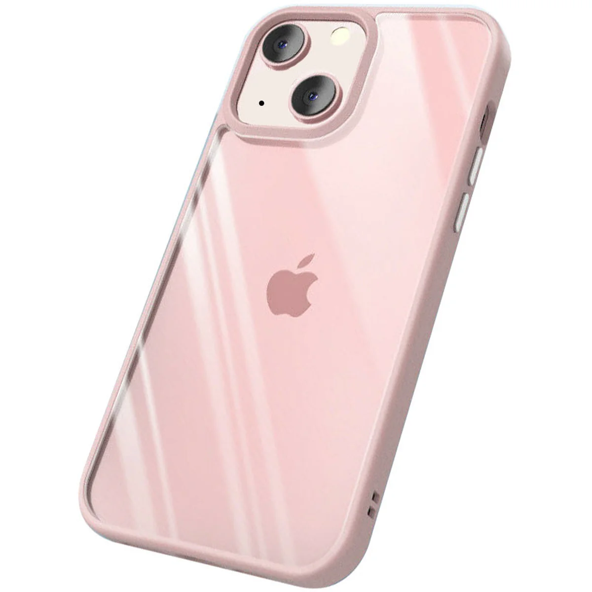 TPU+PC чохол Chrome Buttons для Apple iPhone 13 (6.1") Рожевий