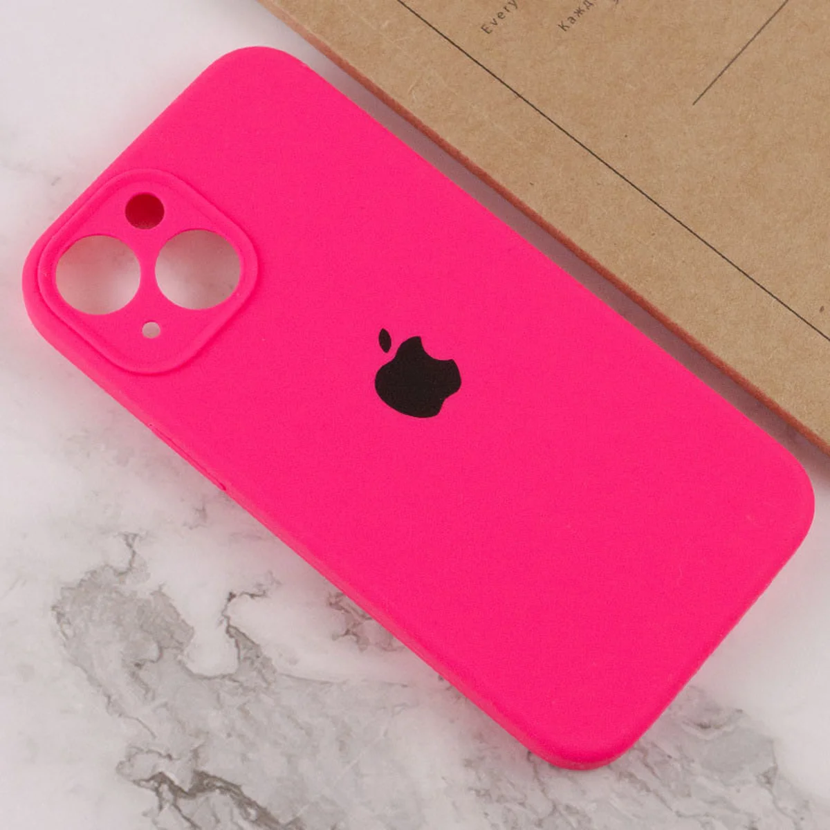 Чохол Silicone Case Full Camera Protective (AA) Apple iPhone 13 (6.1") Рожевий / Barbie pink