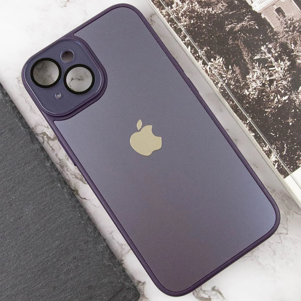 Чехол TPU+Glass Sapphire Midnight для Apple iPhone 13 (6.1") Фиолетовый / Deep Purple