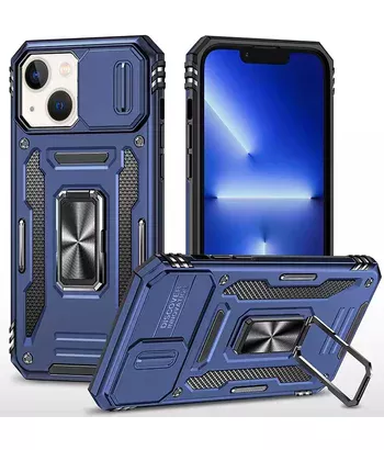 Удароміцний чохол Camshield Army Ring для Apple iPhone 13 (6.1") Синій / Navy