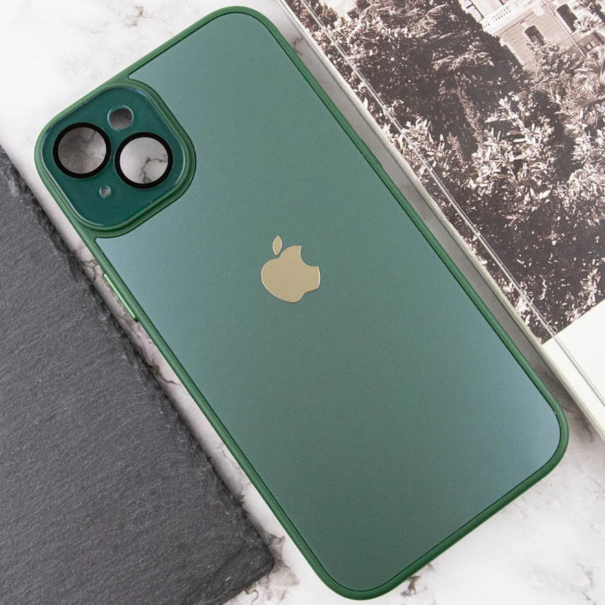 Чохол TPU+Glass Sapphire Midnight для Apple iPhone 13 (6.1") Зелений / Forest green