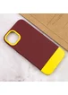 Чехол TPU+PC Bichromatic для Apple iPhone 13 (6.1") Brown burgundy / Yellow