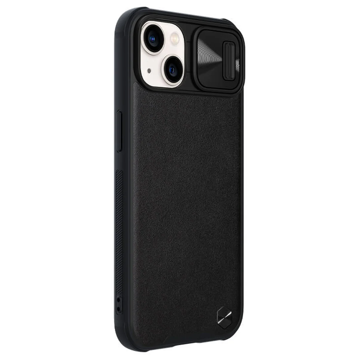 Кожаная накладка Nillkin Camshield Leather (шторка на камеру) для Apple iPhone 13 (6.1") Черный / Black