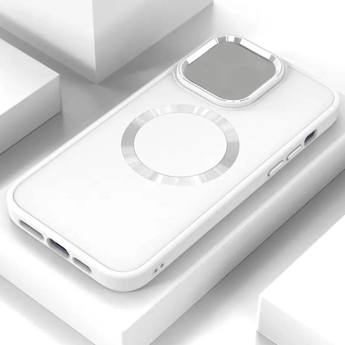 TPU чохол Bonbon Metal Style with MagSafe для Apple iPhone 14 Plus (6.7") Білий / White