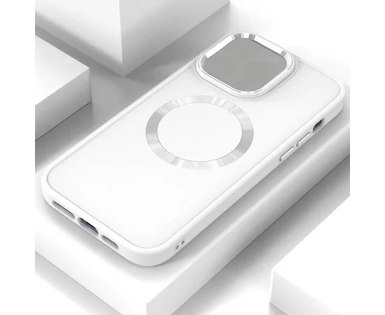 TPU чехол Bonbon Metal Style with MagSafe для Apple iPhone 14 Plus (6.7") Белый / White