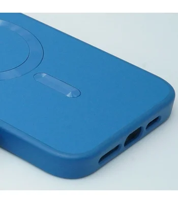 Шкіряний чохол Bonbon Leather Metal Style with MagSafe Apple iPhone 14 Plus (6.7") Синій / Indigo