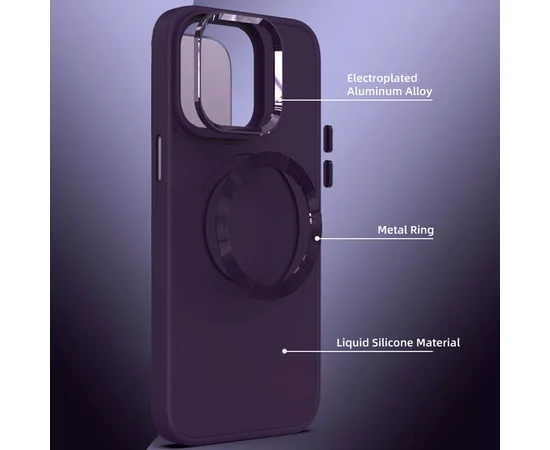 TPU чехол Bonbon Metal Style with MagSafe для Apple iPhone 14 Plus (6.7") Фиолетовый / Dark Purple