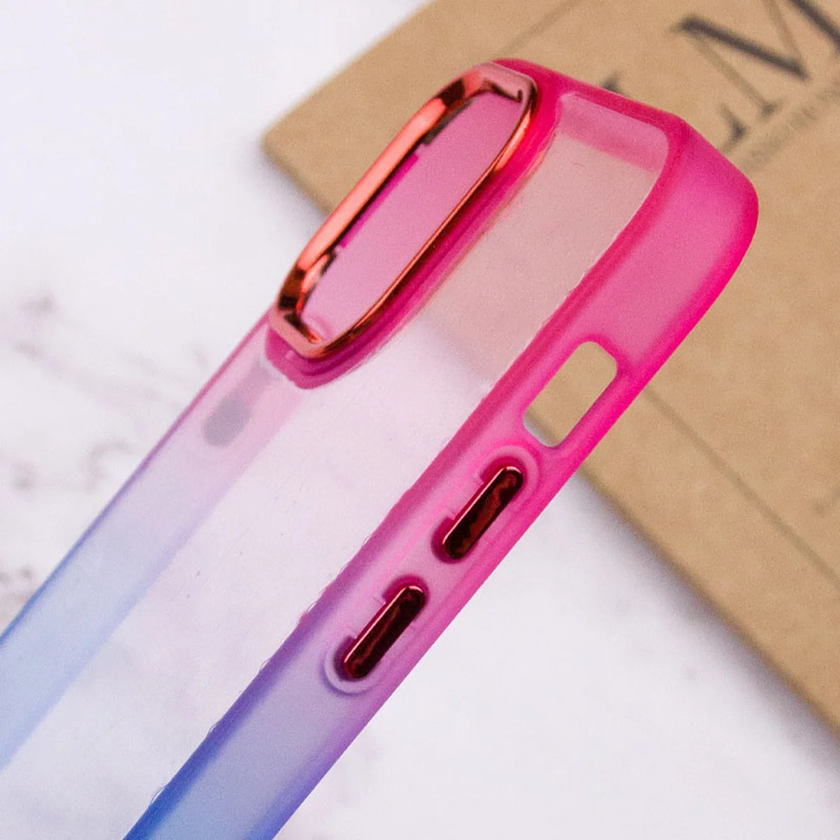 Чехол TPU+PC Fresh sip series для Apple iPhone 14 Plus (6.7") Синий / Розовый