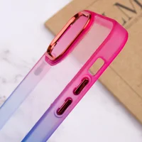 Чехол TPU+PC Fresh sip series для Apple iPhone 14 Plus (6.7") Синий / Розовый