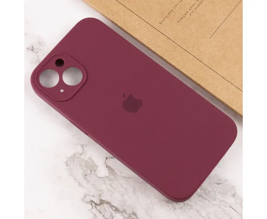 Чехол Silicone Case Full Camera Protective (AA) для Apple iPhone 14 Plus (6.7") Бордовый / Plum